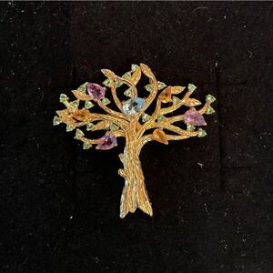 Tree of Life Pendant Multicolor Gemstones – Amethyst, Citrine, Blue & Green Gran